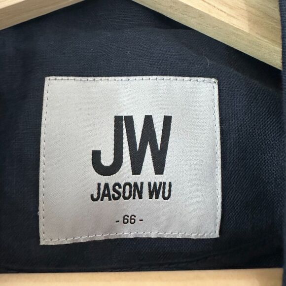 JW Jason Wu 2024 Notched Lapel Linen Blend Blazer Blue Korean Sz 66/US 6 Medium - Picture 3 of 10